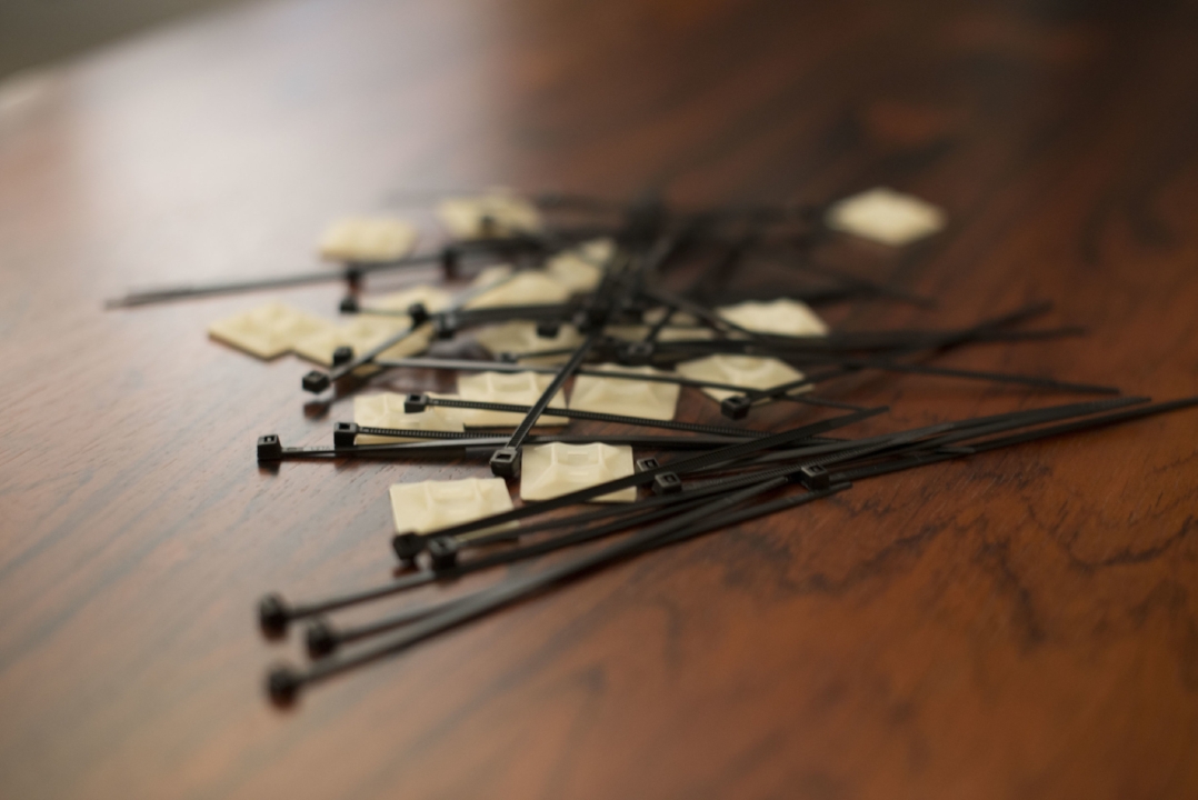 Pile of zip ties and zip tie mounts